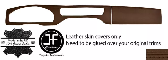 Brown Real Leather Two Piece Dash Kit Trim Covers For Jaguar S-Type 99-08
