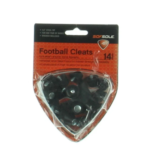 Sof Sole Black Molded 1/2" Steel Tip 14PCS Replacement Cleats O/S  7908