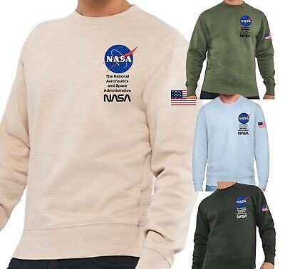 Nasa Space Logo Astronaut American Flag Men's Women's Unisex Jumper Sweatshirt