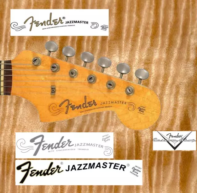 1 pcs Decalcomania Decal tipo Fender Jazzmaster Chitarra Guitar Gold Grey Black