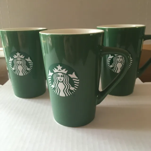 Starbucks 2021 Green 12 OZ. Coffee Mug Never Used Lot Of 3