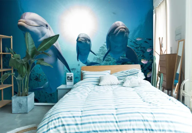 3D Daylight Dolphin O1141 Wallpaper Wall Murals Removable Wallpaper Sticker Eve