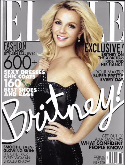 Elle Magazine Britney Spears Fall Fashion Makeup Glowing Skin Accessories 2012