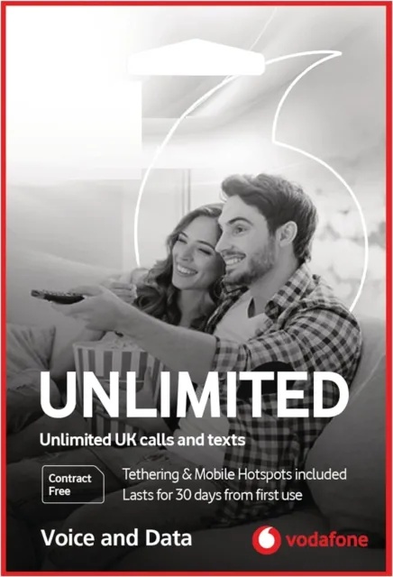💥Vodafone Unlimited Superfast 5G Data 3 in 1 Multi SIM size - fits All Device