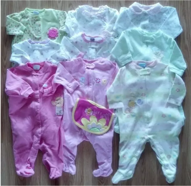 Lots of Girl's Size 3-6 Months One Piece Footed Pajama Sleeper Outfit Carter's +