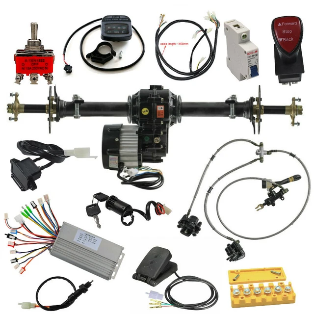 34& REAR AXLE Assembly Motor kit 48V 500W Electric Trike Go kart ATV