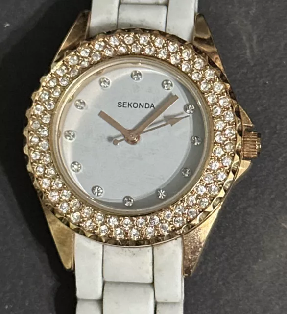 Sekonda Ladies Watch Rose Gold Plated with Swarovski Crystals - Working