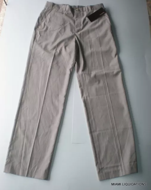PERRY ELLIS 49HB7311PS Classic Fit Crimini Flat Front Pants Core Dress ...
