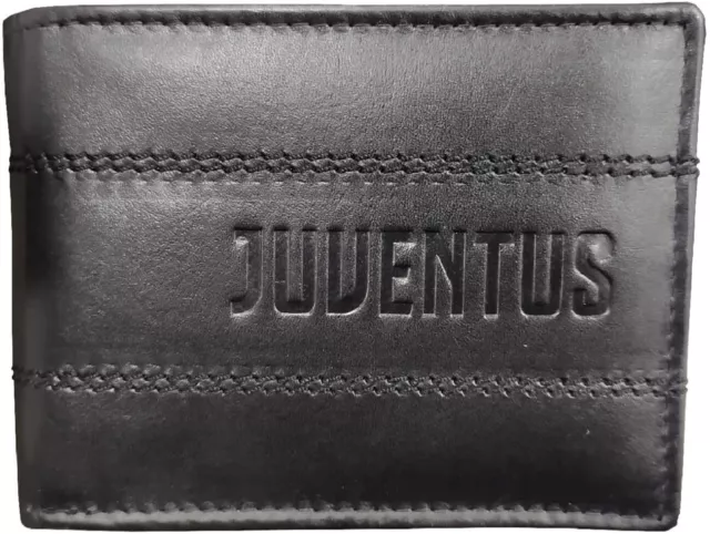 Portafoglio Uomo JUVENTUS Calcio in Pelle UFFICIALE con Portamonete Logo Juve