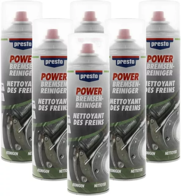 LOT DE 6 Presto 531583 Sixpack Nettoyant Freins Power 500 Ml Liquide Eucalyptus