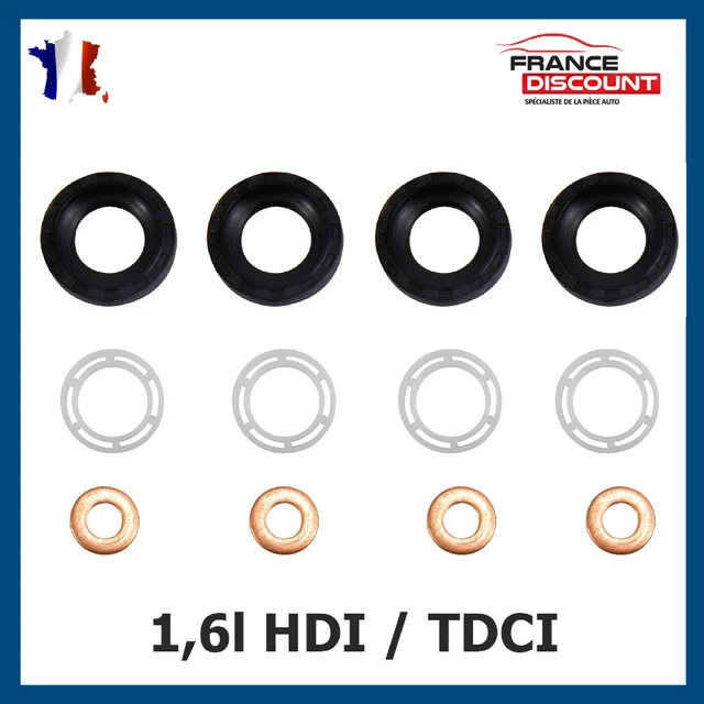 Kit De 20 Joints D'Injecteur Pour Moteur 1.6 HDi / TDCi - Compatible Peugeot 207/307, Citroën C3/C4, Renault, Ford - Référence Équivalente 1982A0