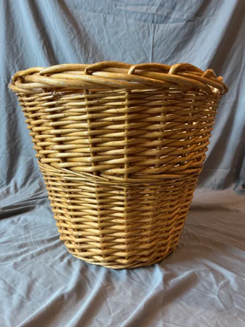 Vintage Large Woven Wicker Basket - Excellent Condition