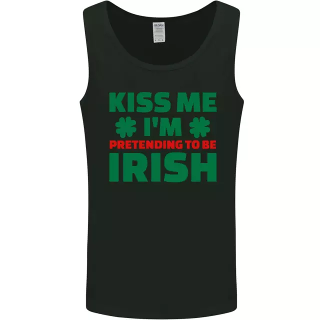 Kiss Me Im Pretending to Be Irish Mens Vest Tank Top