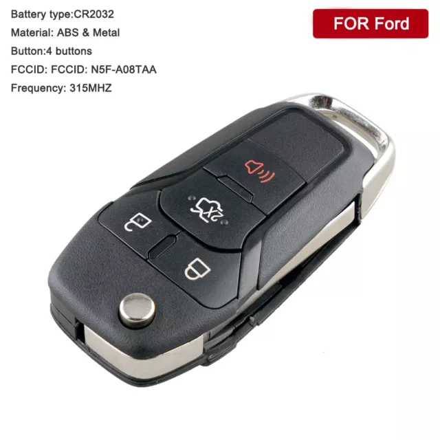 For 2013 2014 2015 2016 2017 Ford Fusion Keyless Entry Car Remote Flip Key Fob