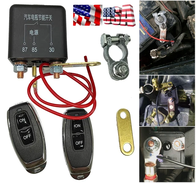 DUAL WIRELESS REMOTE Control Car Master Battery Disconnect Switch