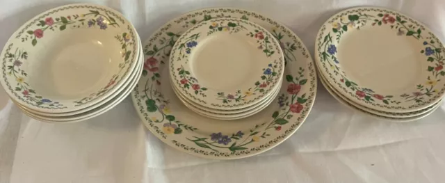 Farberware Stoneware English Garden-#225-Dinner Plate,Saucer,Salad,Bowl