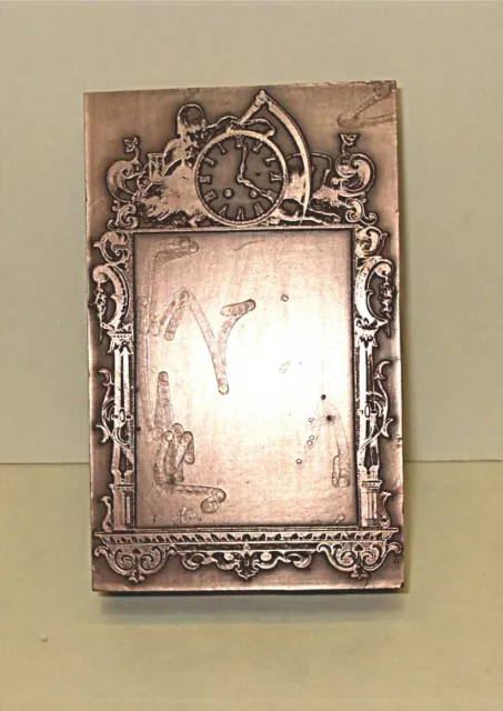 An "Old Father Time" Bookplate/Frame Printing Block.