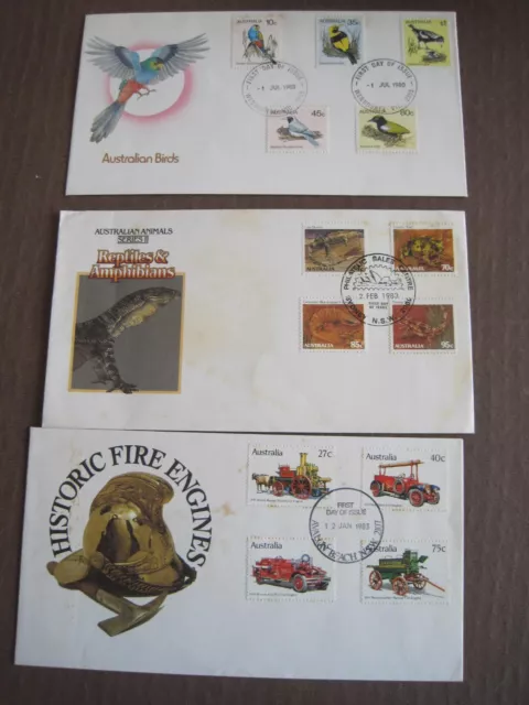 Australia Mixed lot of 3 FDC's 1980-83 inc. High value stamps (5-49)