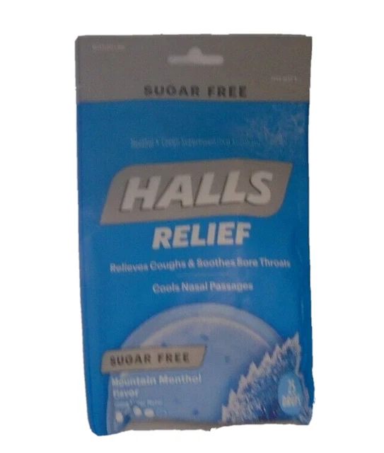 HALLS RELIEF MOUNTAIN Menthol Sugar Free Cough Drops 25 Count 6.99
