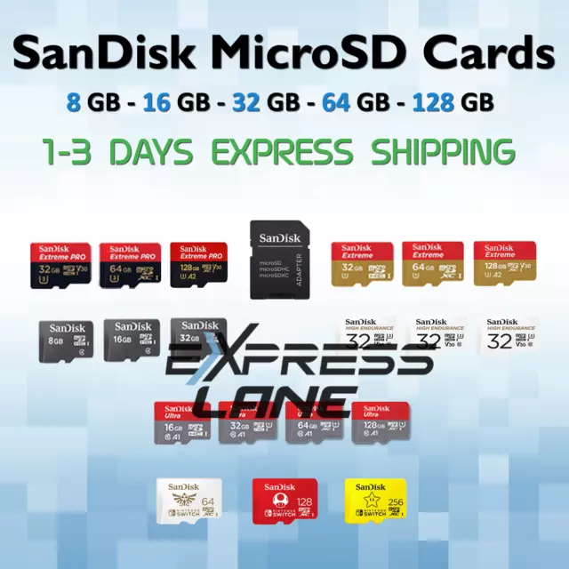 Sandisk Micro SD Card 8GB 16GB 32GB 64GB 128GB 256GB For Phone Drone Camera OEM