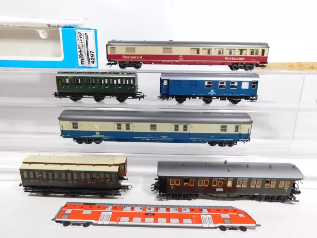 CS203-1# 6x Märklin H0/AC Wagen, Mängel, NEM KKK: 4597+4202+500 Jahre Post etc