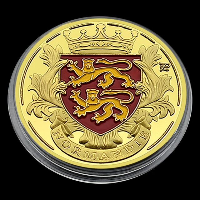 Goldmünze Von Frankreich Normandie Grasse Gedenk Medaille Abzeichen - Vergoldet
