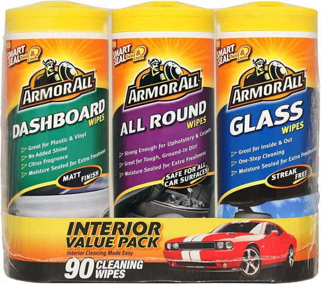 Armorall Leather Cleaning Wipes Tub & Car Dashboard Interior Wipes