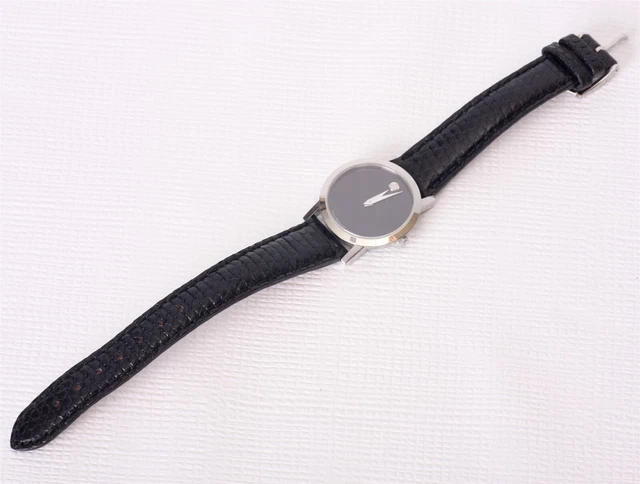 MOVADO Museum Classico Orologio Lusso da Donna Argento con Cinturino in Pelle di Lucertola Nera 2