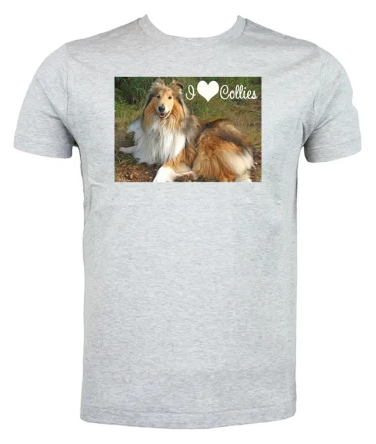 Collie Dog T shirt, I Love Collies, Choice of size & colours.mens/womens