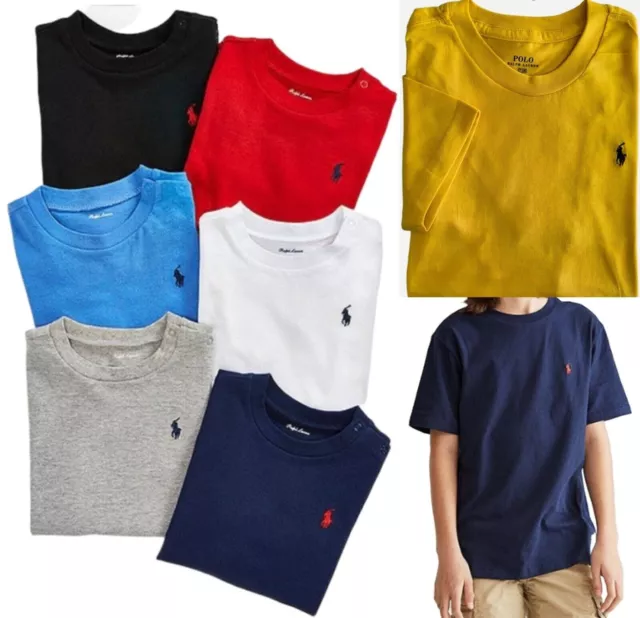 RALPH LAUREN POLO Men’s T-Shirt Elastane Collar  Custom Fit Cotton TEE-JERSEY.