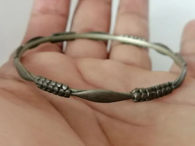 Very Old Rare Ancient Bracelet Viking Silver Color Artifact Authentic Stunning