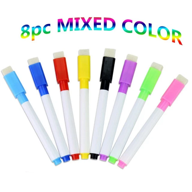 Ensemble d'écriture transparent confortable de 8 stylos marqueurs effaçables p