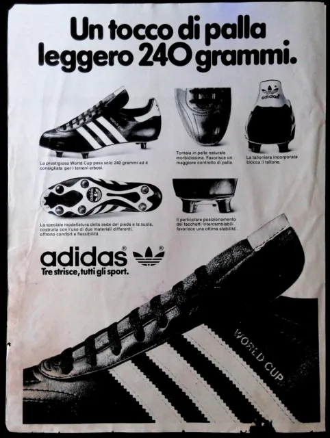 Adidas World Cup Spot 1980 Pubblicita' Vintage Advertisement Poster Anni 80'S