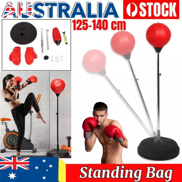 140cm Free Standing Boxing Gloves Punch Bag Speed Ball Training Punching Stand