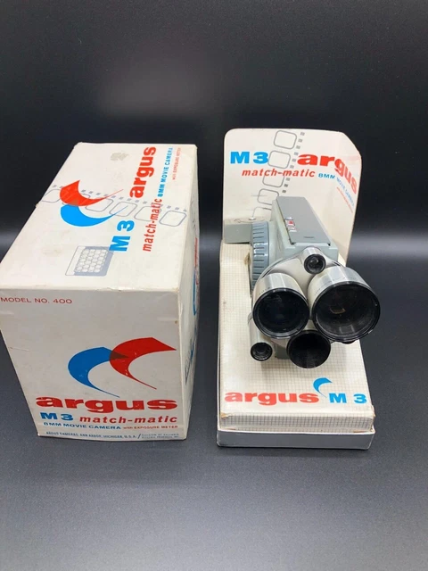 ARGUS M3 Cinetronic Vintage Film Movie Camera TURRET Lens with display box!
