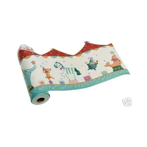 circus WALLPAPER BORDER ~  BIG TOP aqua  30 feet / roll  ~ NIP kidsline