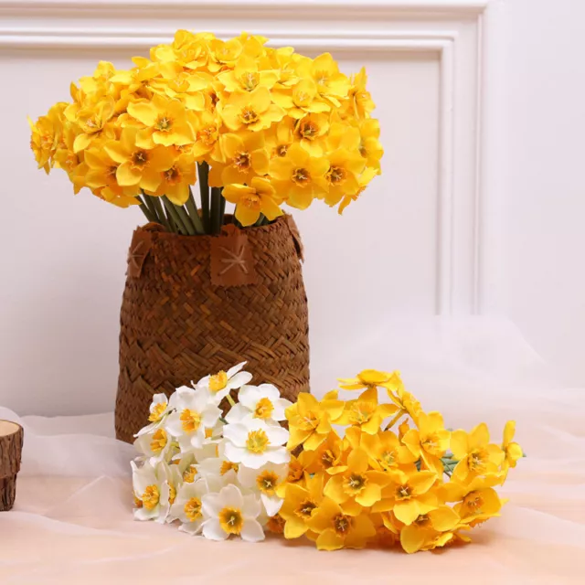 6pcs Simulation Narzisse Blume Künstliche Pflanzen DIY Hochzeit Party Deko 40cm