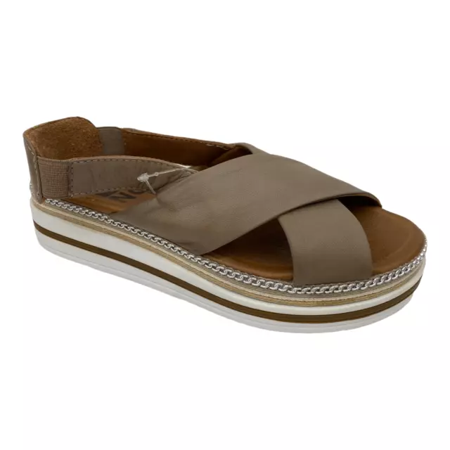 SCARPE SANDALO SANDALI Donna Bueno Wq1610 Pelle Marrone Originale