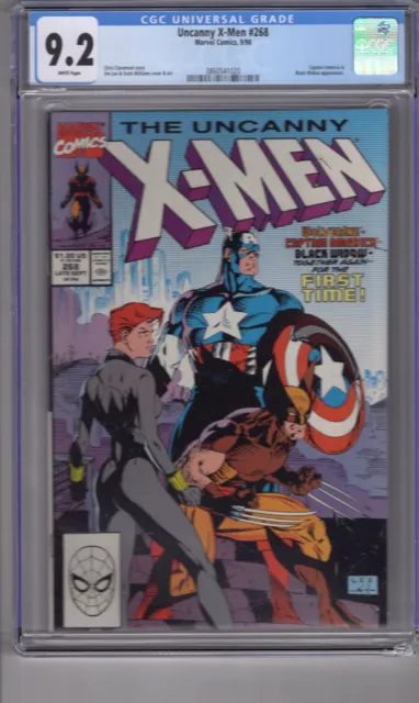 Uncanny X-Men 268 (1990) 9.2 CGC W/P Captain America...Black Widow