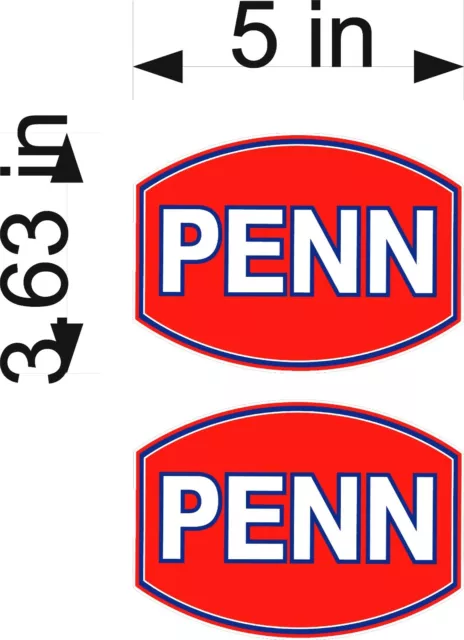 PENN FISHING / PAIR / 5 Vinyl Vehicle Logo Decals Reels Tackle Gear  Stickers $1.98 - PicClick