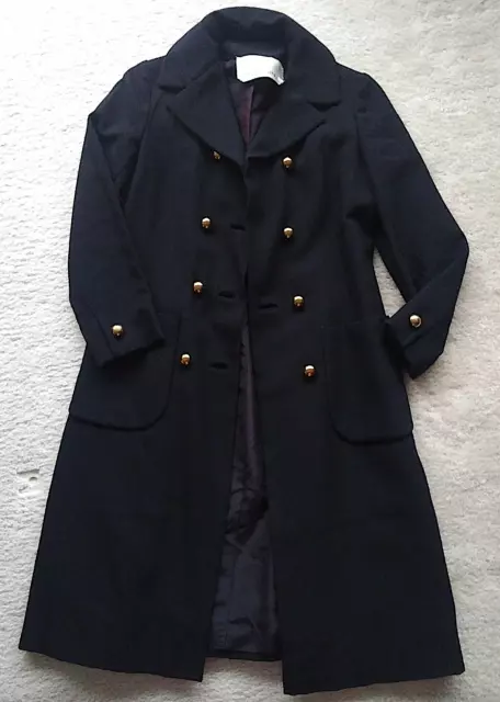 MANOR BOURNE FOR I. Magnin winter coat black overcoat heavy fabric sz S ...