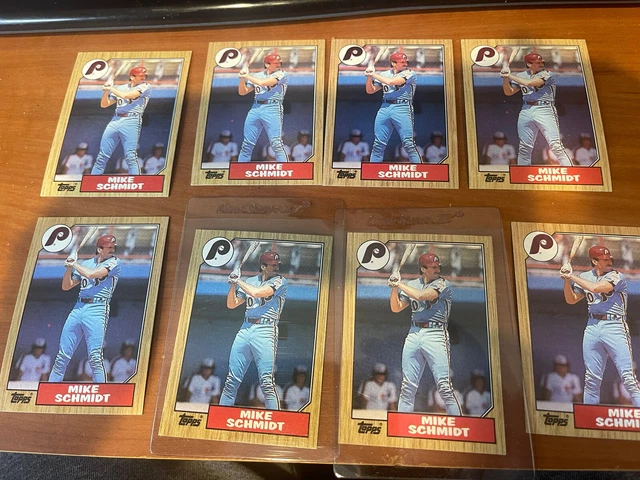 1987 Topps #430 Mike Schmidt - 8 CARDS LOT -