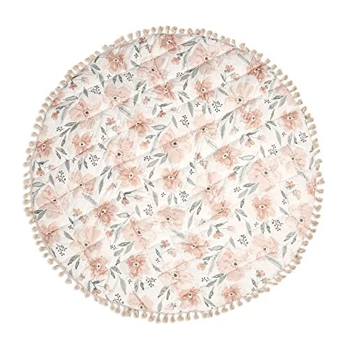 Activity Mat, Infant and Baby Quilted Playmat for Boys and Girls, Pink Floral...