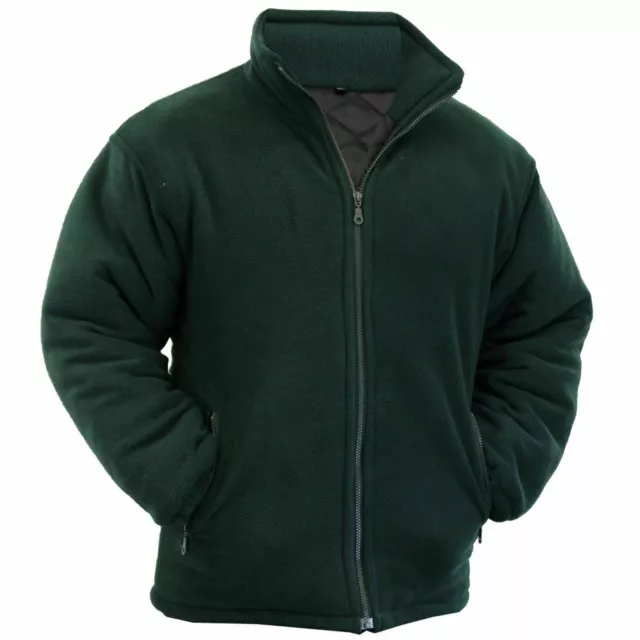 Mens Extra Thick Fleece Heavy Duty Work Jacket Padded Anti Pill Winter Black 2