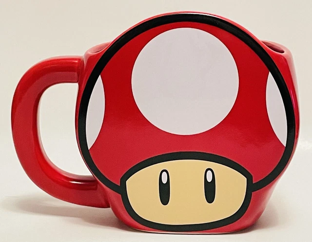 Super Mario Nintendo Video Game Red Mushroom Paladone 2019 Figural Coffee Mug.