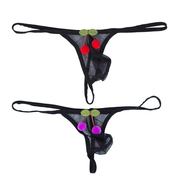 Herren-T-Back-Tangas, Mesh, durchsichtig, offene Unterwäsche,