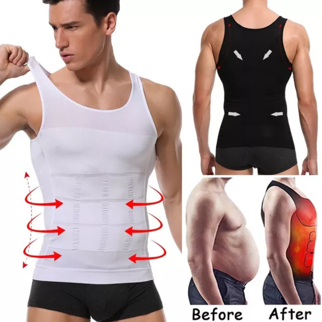 Herren Bauchweg Corset Abnehmen Body Shaper Unterhemd Muskelshirt Korsett Mieder