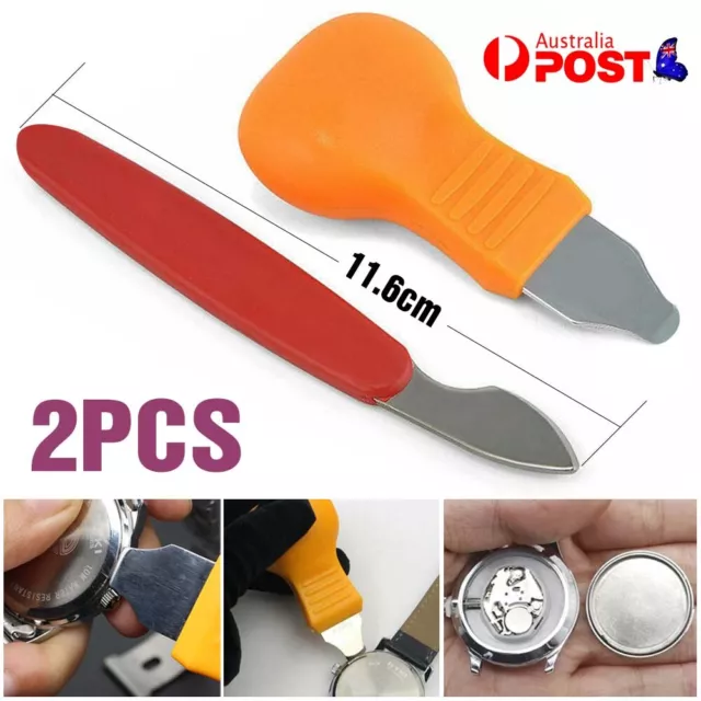 2PC Watch Back Case Cover Remover Battery Opener Pry Lever Snap Repair Tool Kits