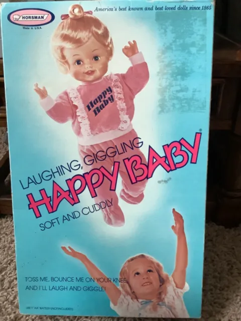 Vintage HORSMAN 15" Laughing-Giggling Happy Baby Doll African American NIB