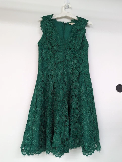 Shoshanna Emerald Green Lace Dress Size 4 Cindy Flared